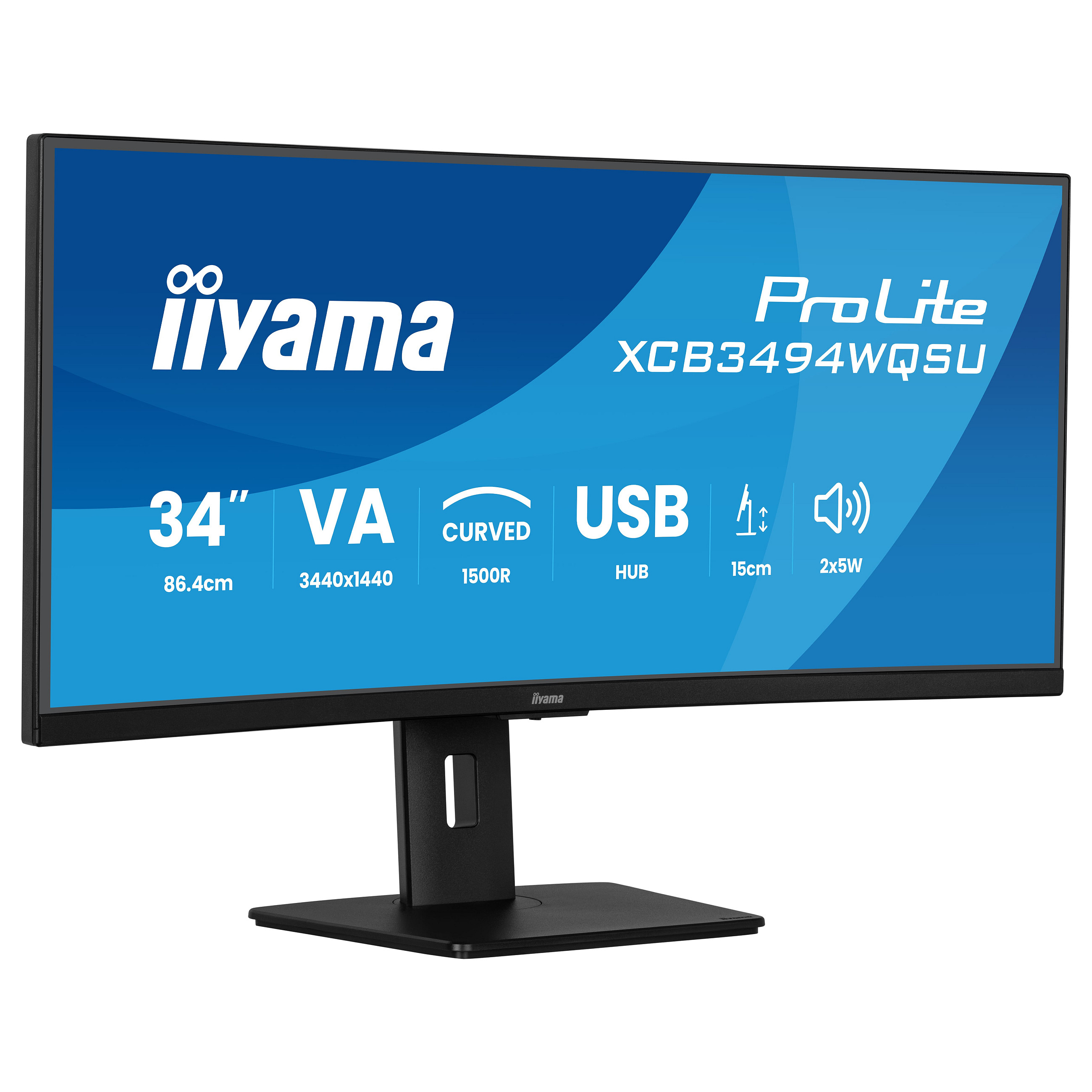 IIYAMA 86.7cm (34") XCB3494WQSU-B1 21:9 2xHDMI+DP+USB Curv