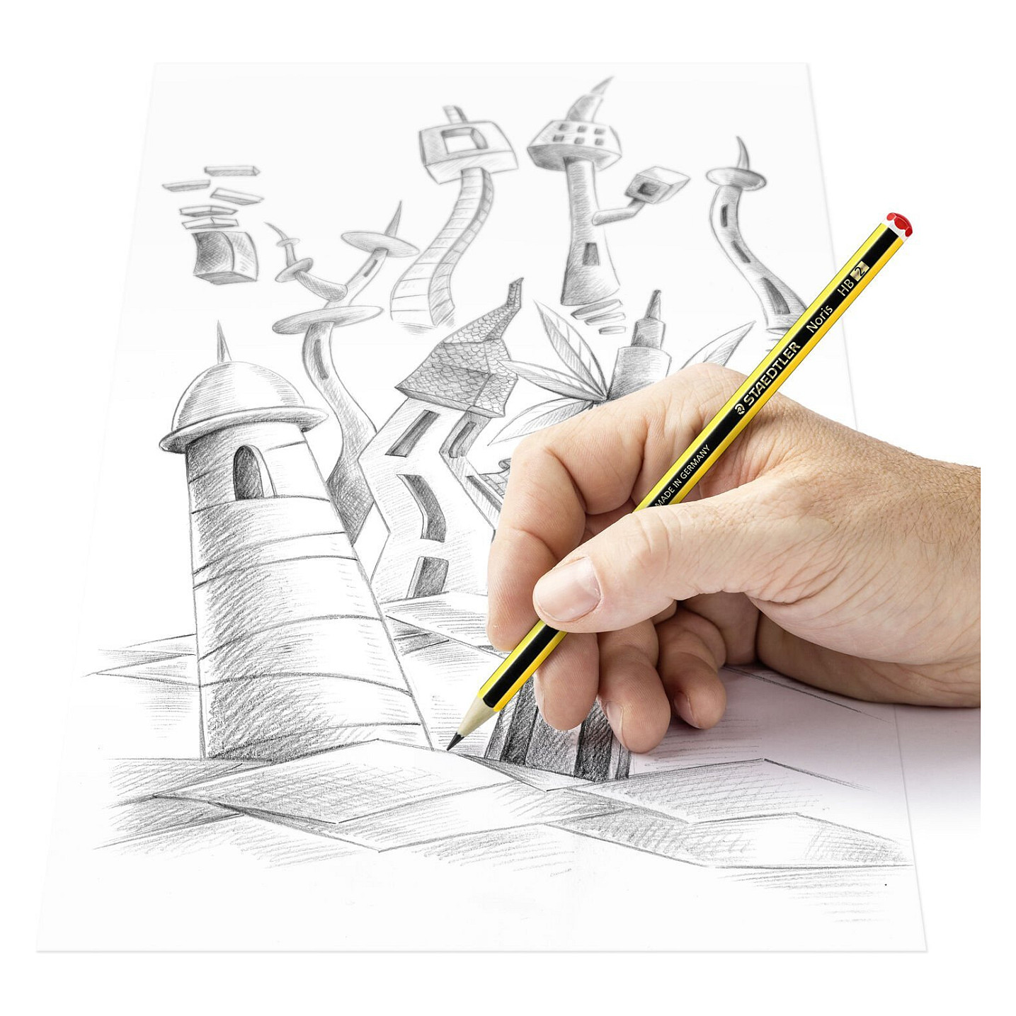 STAEDTLER Bleistift Noris 2H 100% PEFC 12 Stück Sechskant