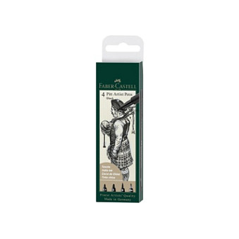 FABER-CASTELL Tuschestift Pitt Artist Pen Farbe 199 4x Büro-Ausstattung