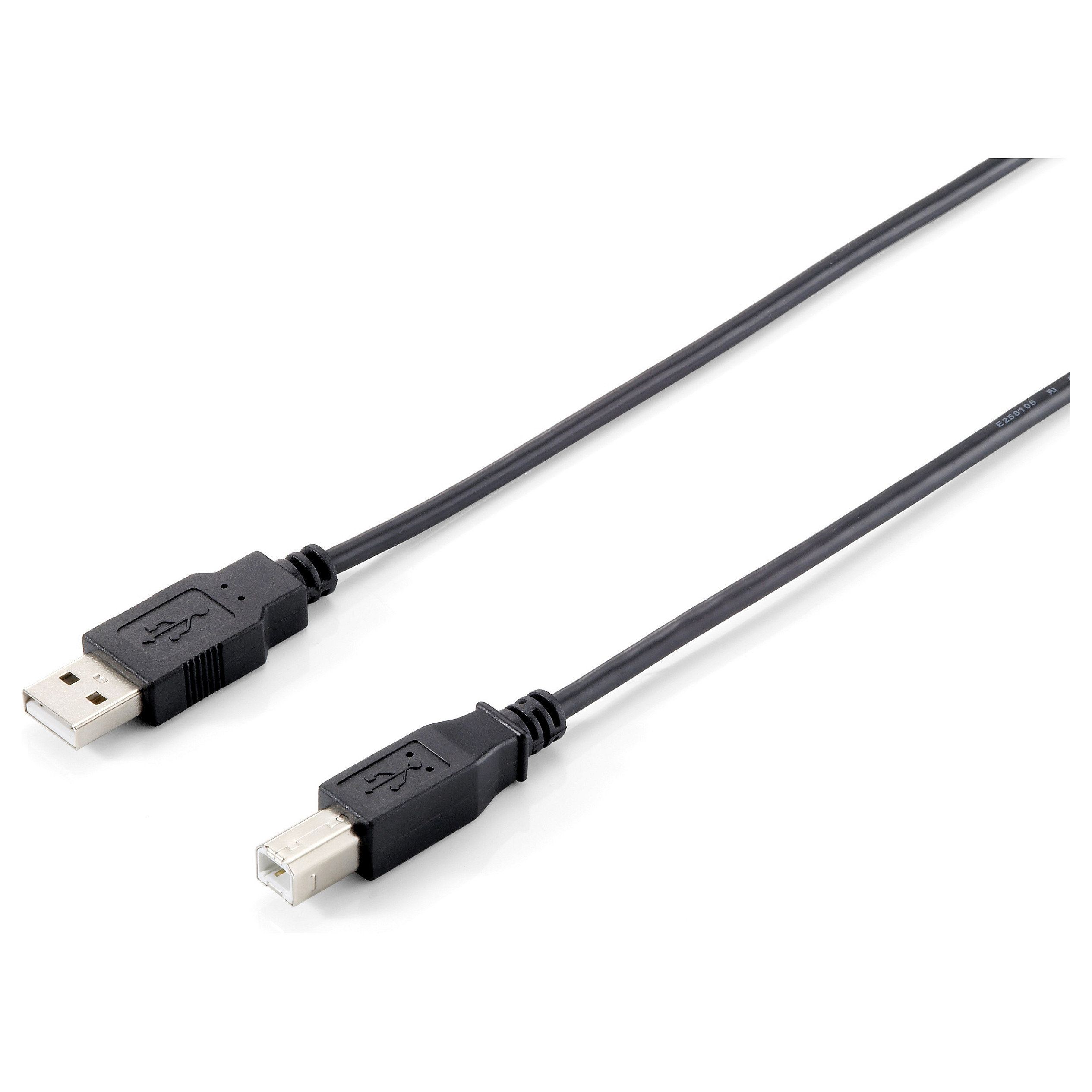 Equip USB Kabel 2.0 A-B St/St 3.00m schwarz Polybeutel