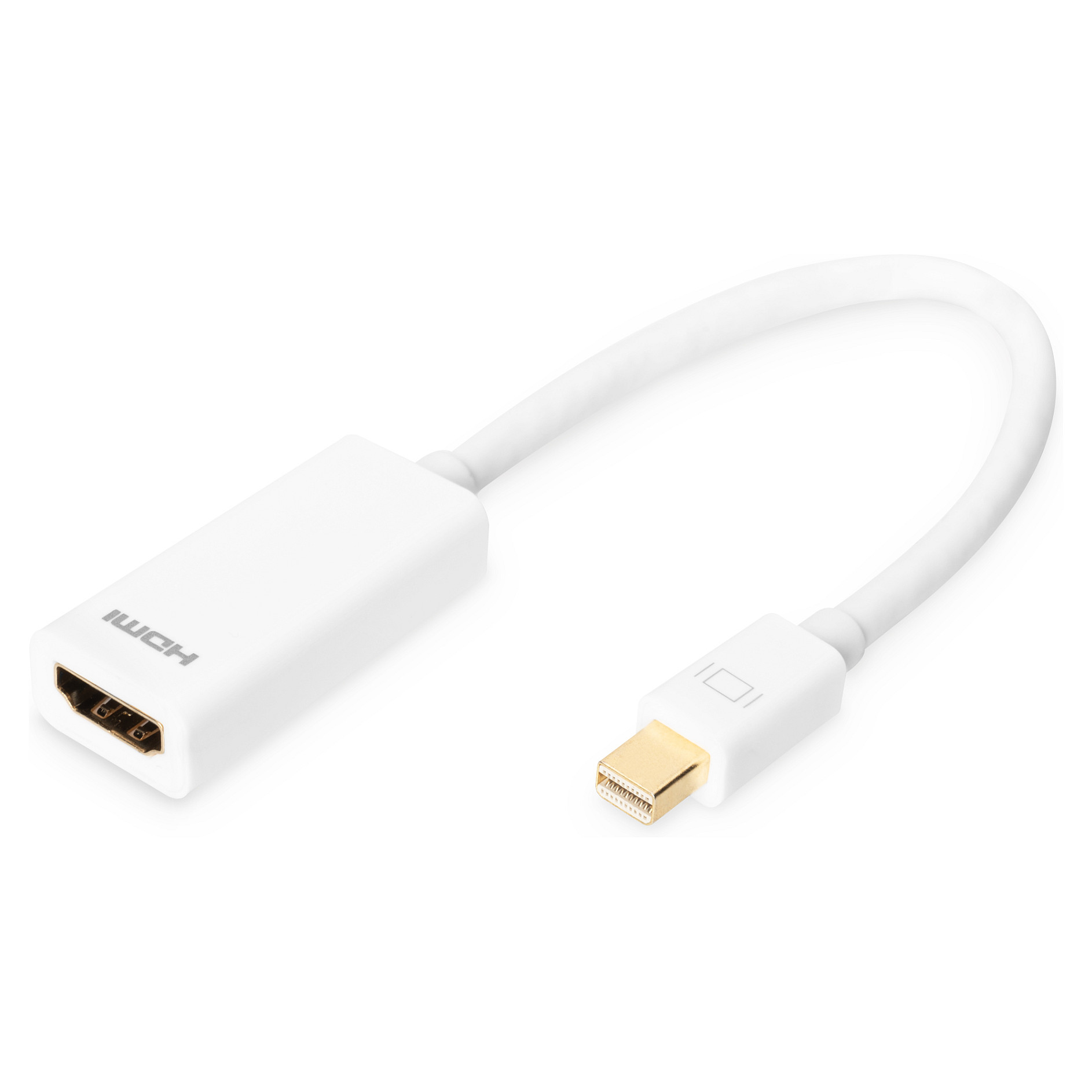 DIGITUS DisplayPortKabel miniDP -> HDMI-A St/Bu 0.15m weiß