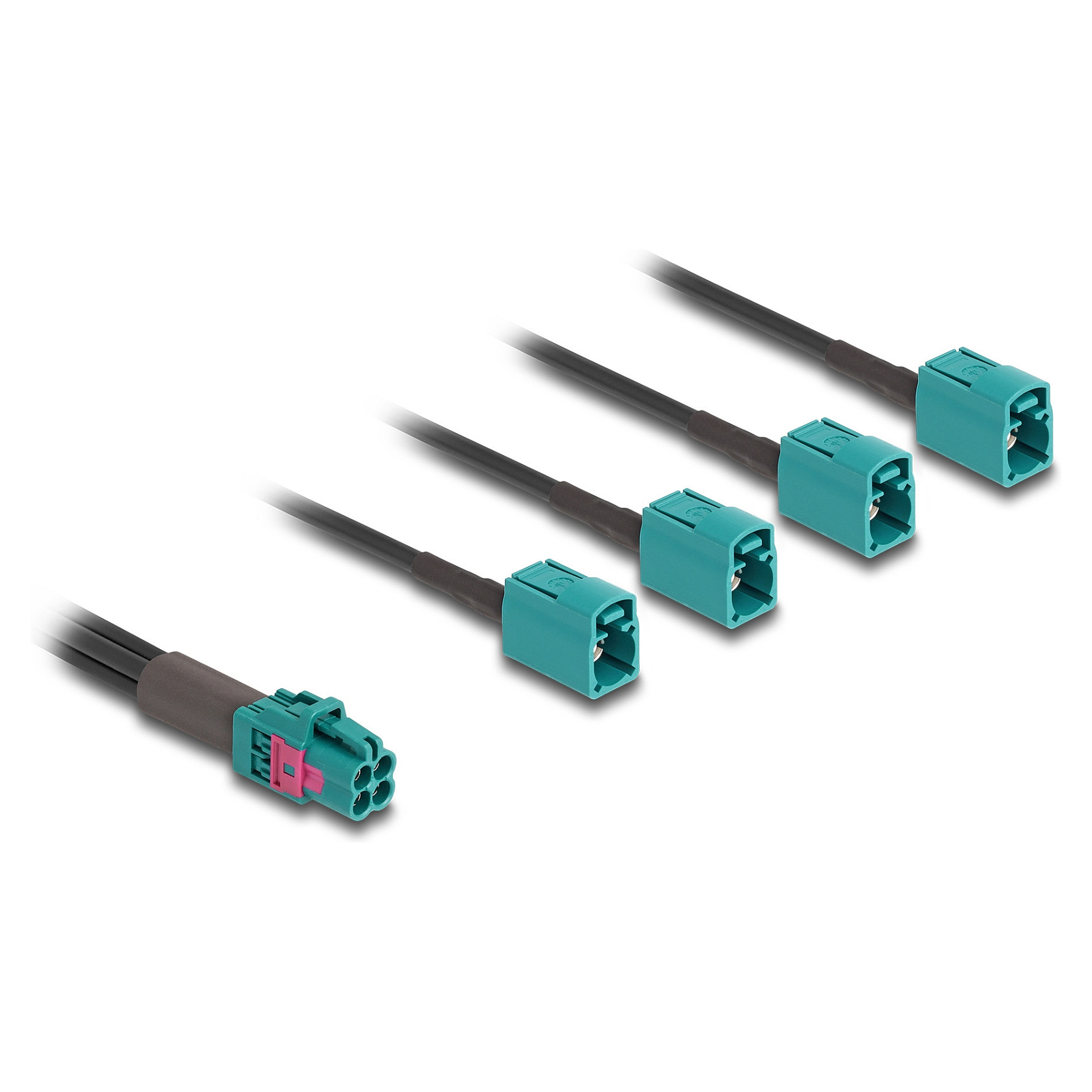 Kabel Mini FAKRA Z Buchse quad zu 4 x FAKRA Z Buchse A-Typ