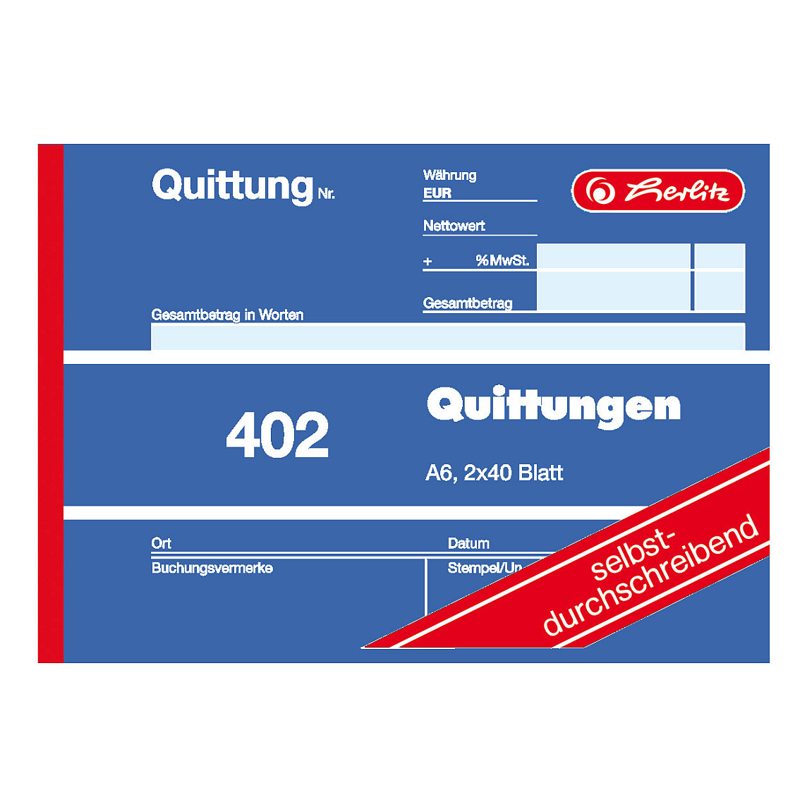 Quittungsblock 2x40 Bl. A6 selbstdurchschreibend