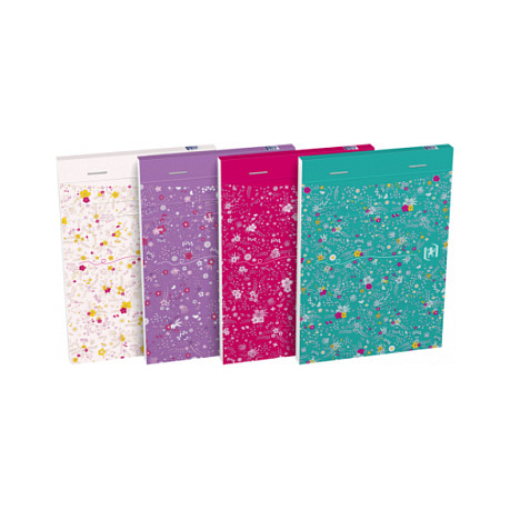 Oxford GO Floral Notizblock A6 liniert 7 mm Softcover 10Stk