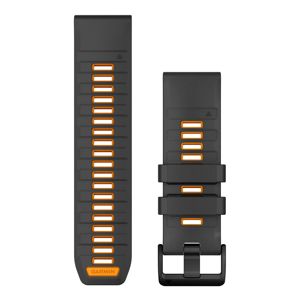 Garmin Ersatzarmband QuickFit 26mm Silikon Graphit/Orange Smartwatch