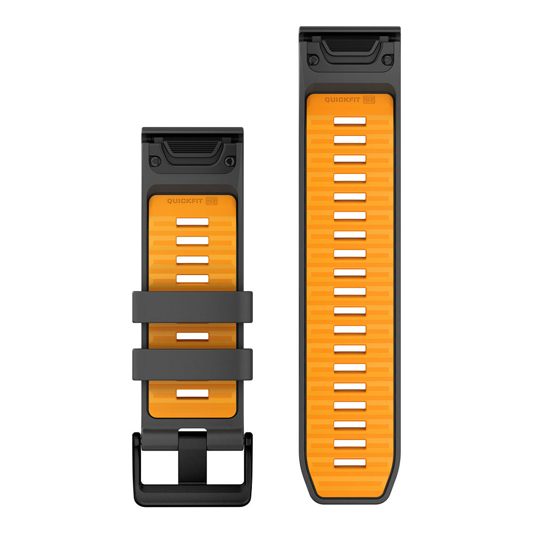 Garmin Ersatzarmband QuickFit 26mm Silikon Graphit/Orange