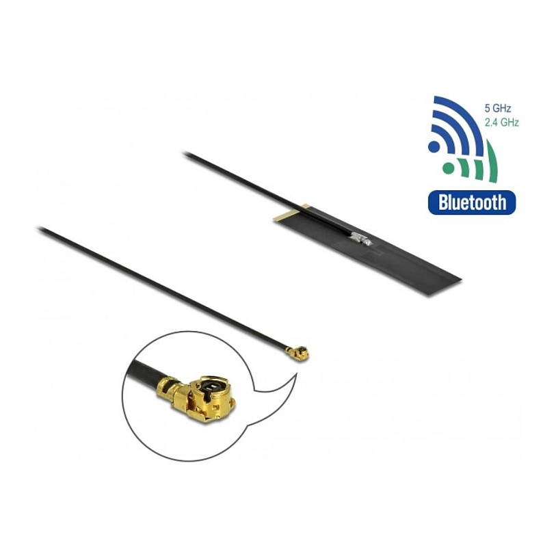 DELOCK Dualband WLAN ac/ax/a/b/g/n Antenne MHF I Stecker 1.7 - 4.7 dBi PIFA FPC omnidirektional