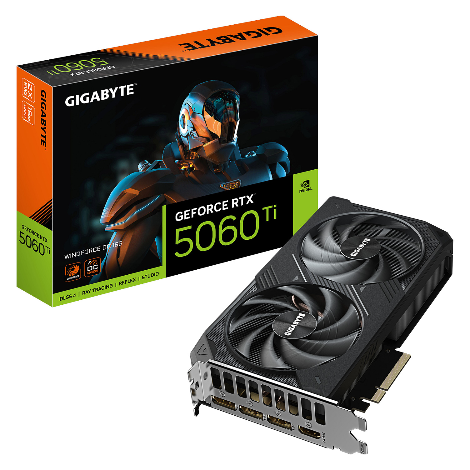 4719331356064 - GIGABYTE GeForce RTX 5060 Ti WindForce 2 OC - 16GB GDDR7 RAM - Grafikkarte