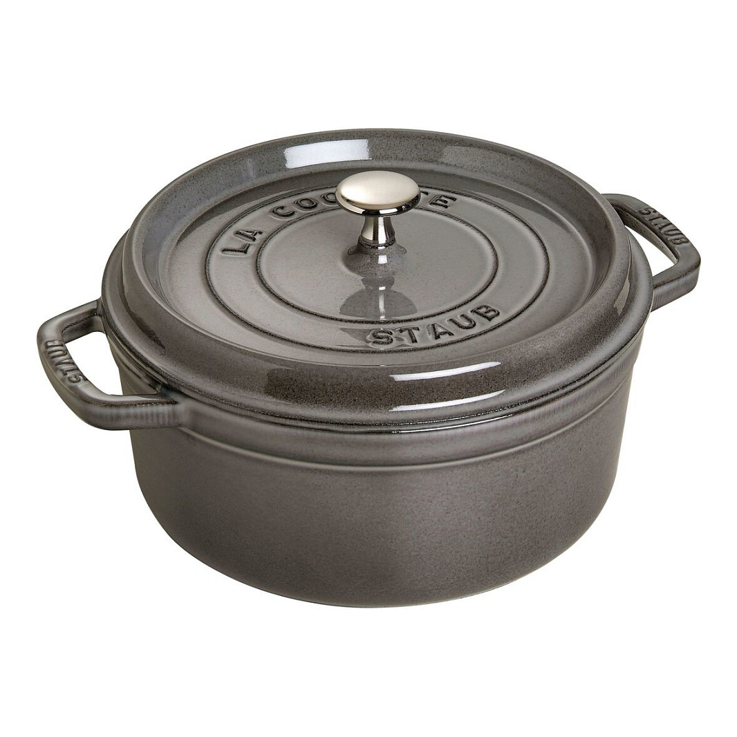 Staub La Cocotte 26cm rund Graphit-grau. Gusseisen Haushaltskleingeräte