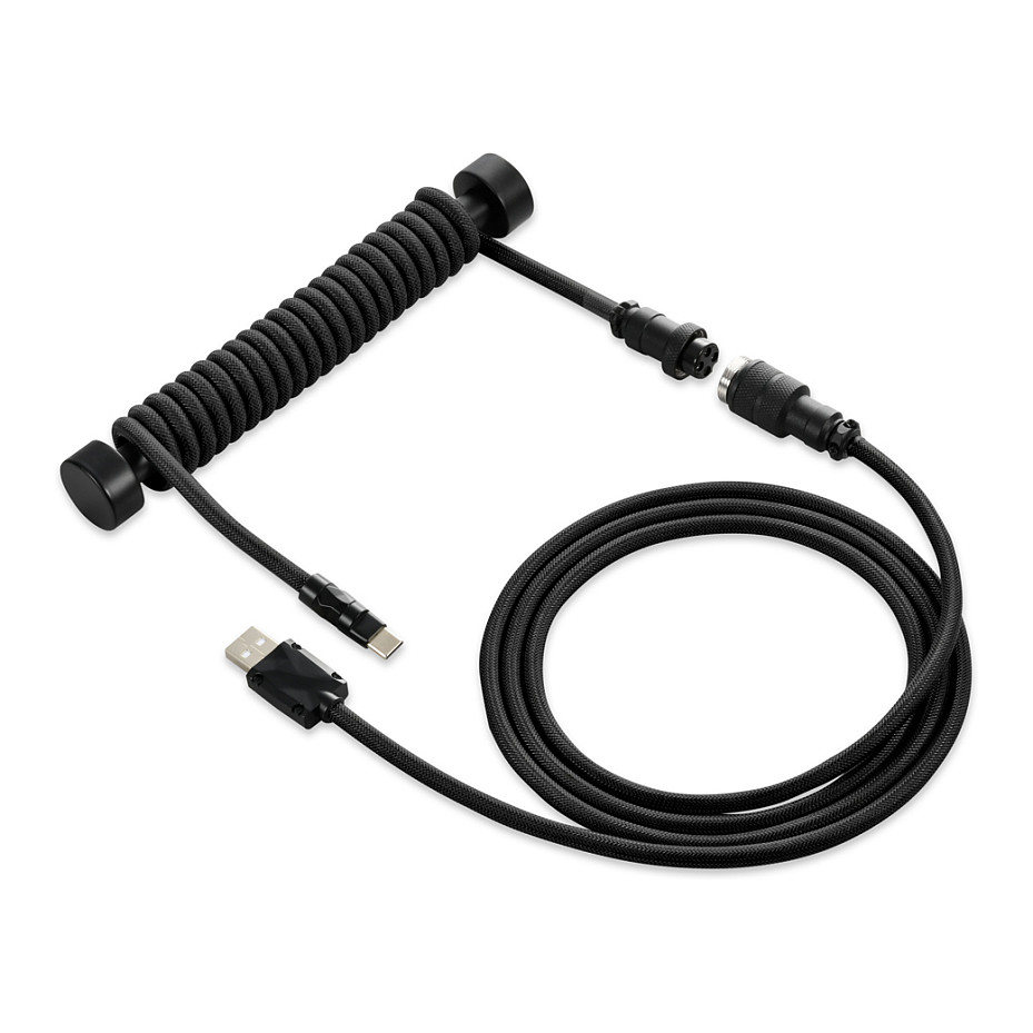 Sharkoon SGK50 Aviator Kabel Titan/Black (schwarz. 1.85 Meter. Spiralkabel fr SKILLER SGK50 S4)