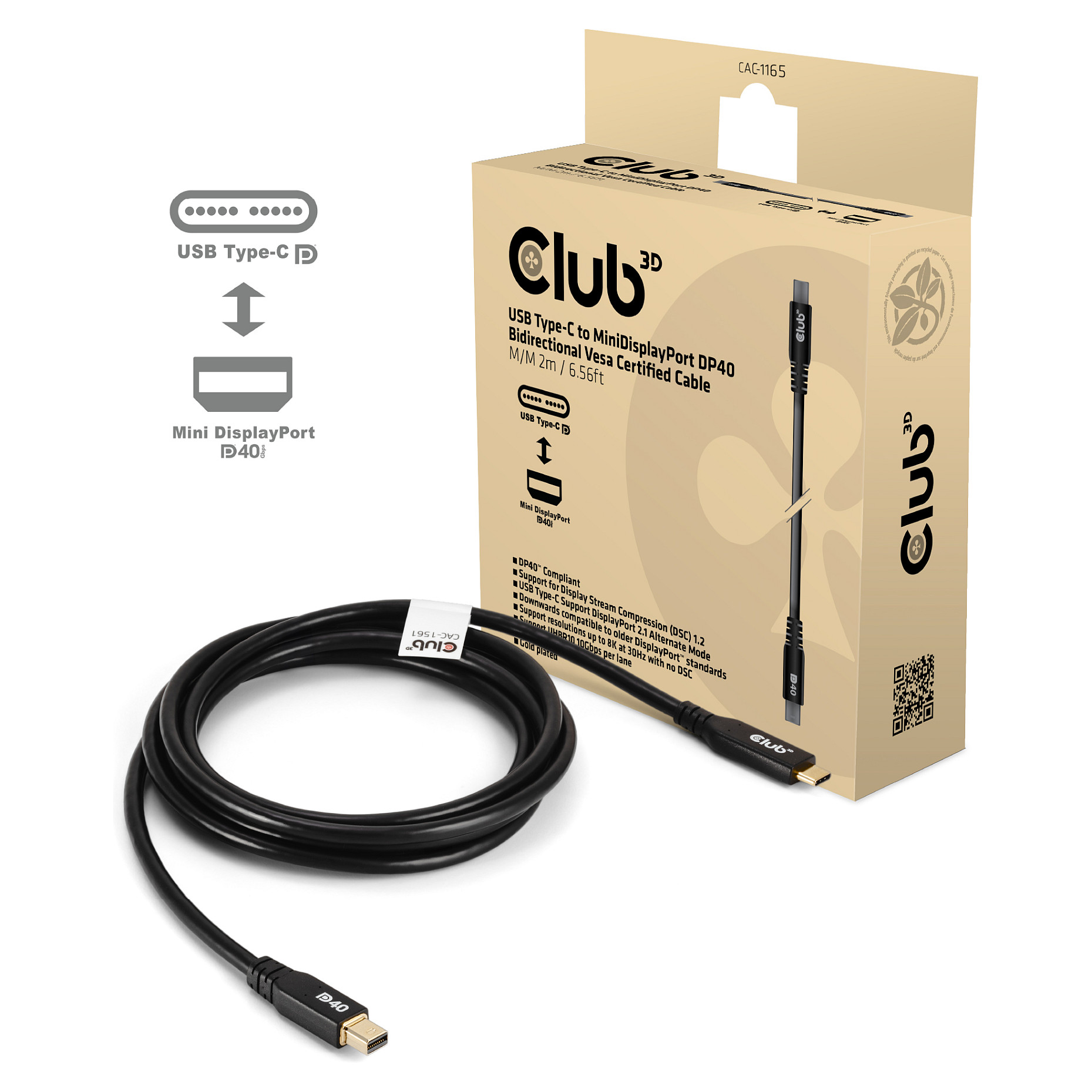 CLUB3D CAC-1561 DisplayPort cable