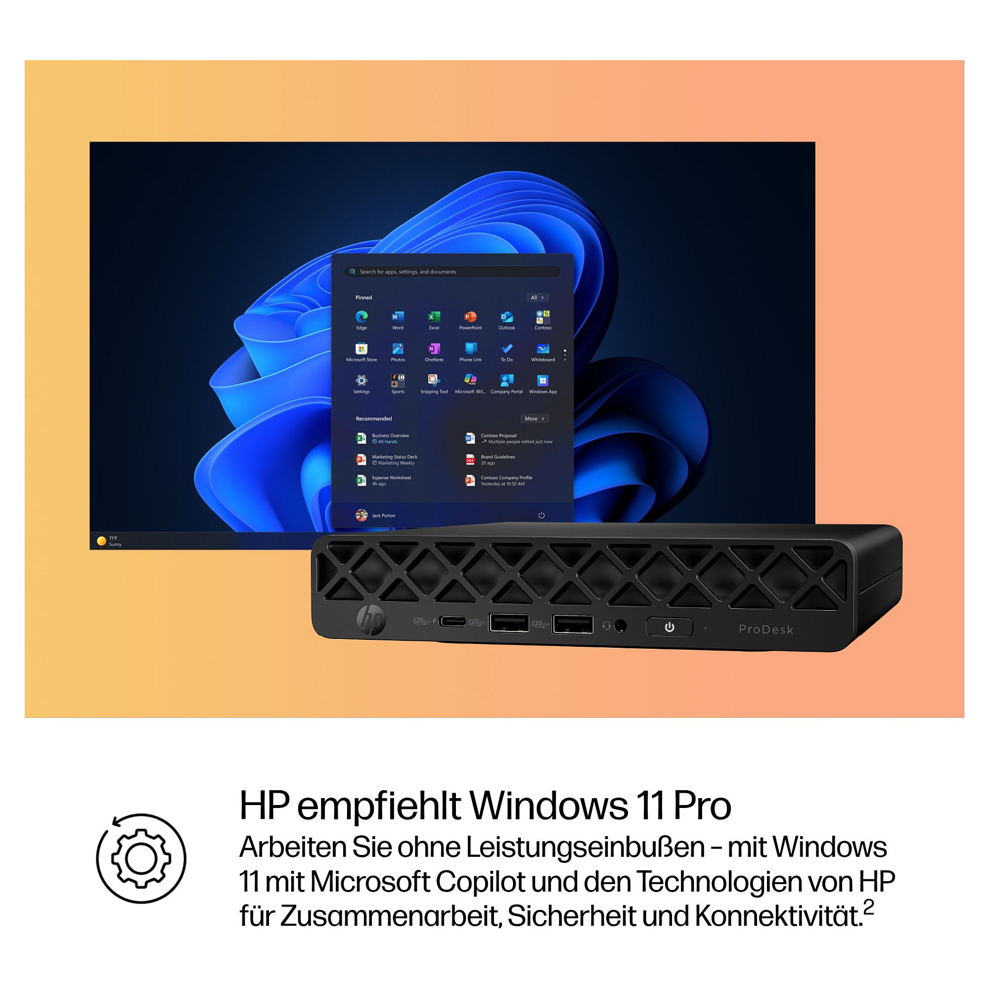 HP ProDesk 4 Mini G1i CU5-235T 16GB/512GB WLAN W11Pro