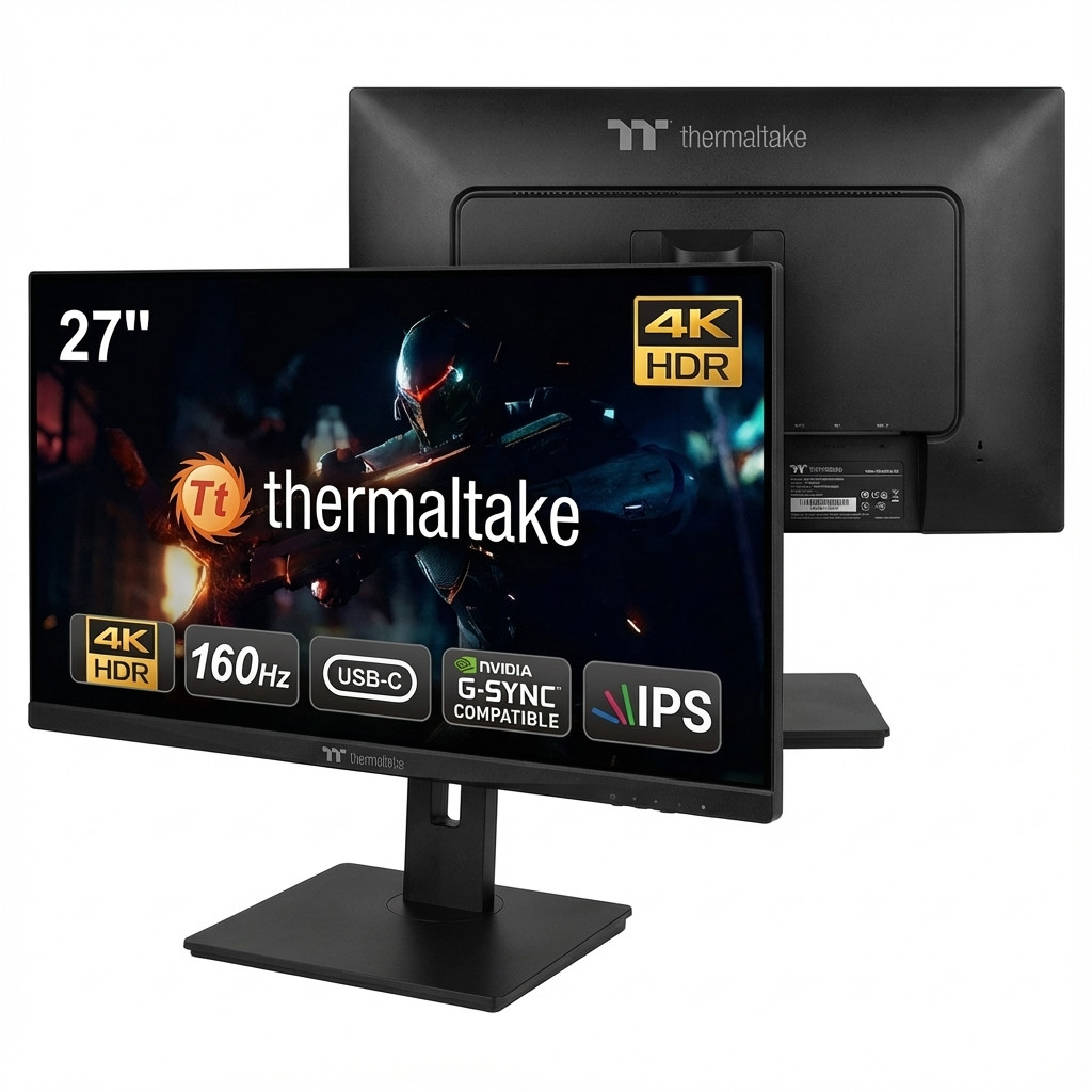 68,6cm/27" Thermaltake TPM-I27FUK 4K IPS 160HZ USB-C Gaming Monitor Black