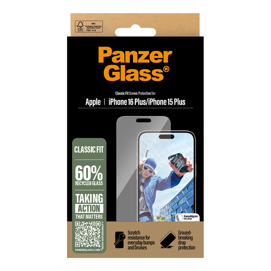 PanzerGlass ® Screen Protector iPhone 16 Plus | 15 Plus | Classic Fit