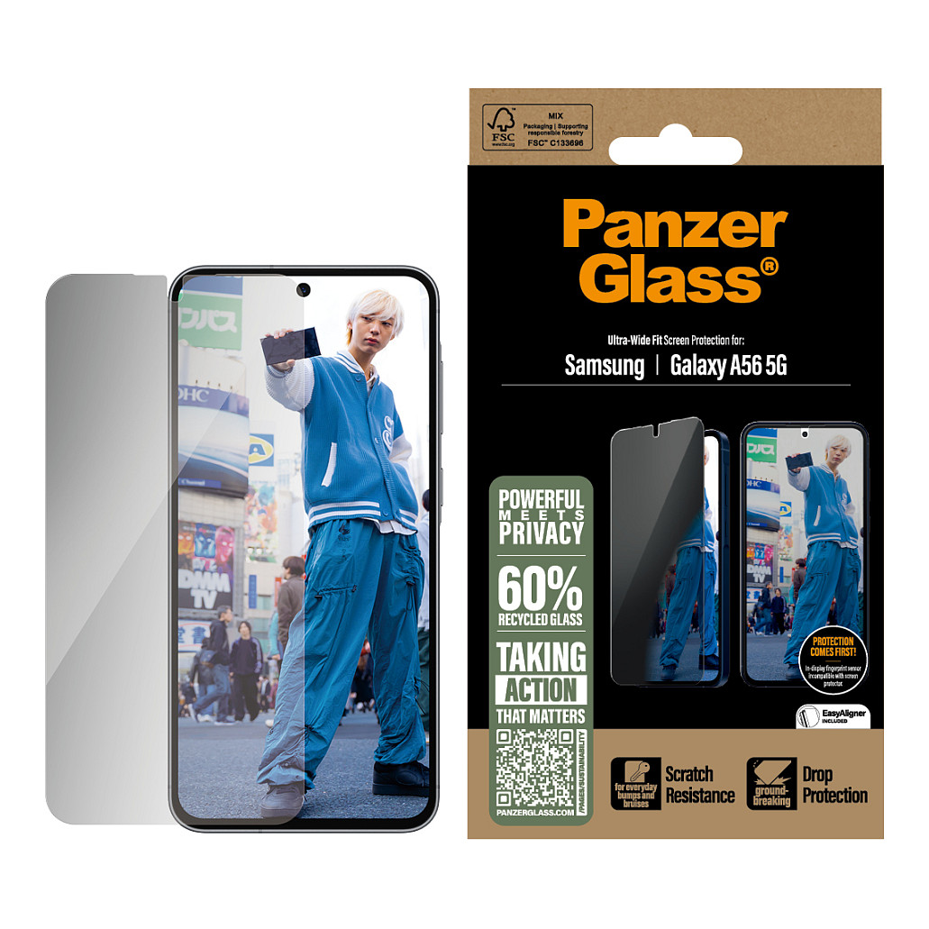 PanzerGlass ® 2-Way Privacy Screen Protector Samsung Galaxy A56 5G | Ultra-Wide Fit