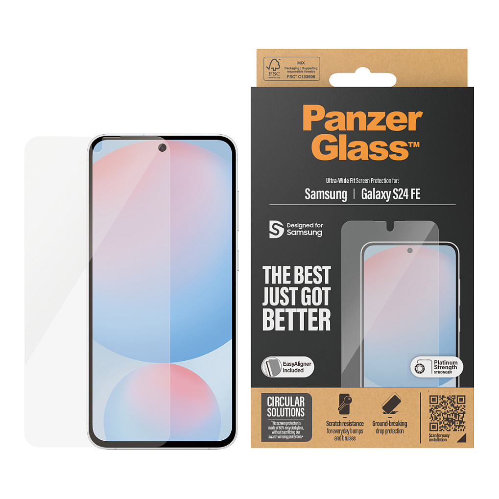 PanzerGlass ® Screen Protector Samsung Galaxy S24 FE | Ultra-Wide Fit w. EasyAligner