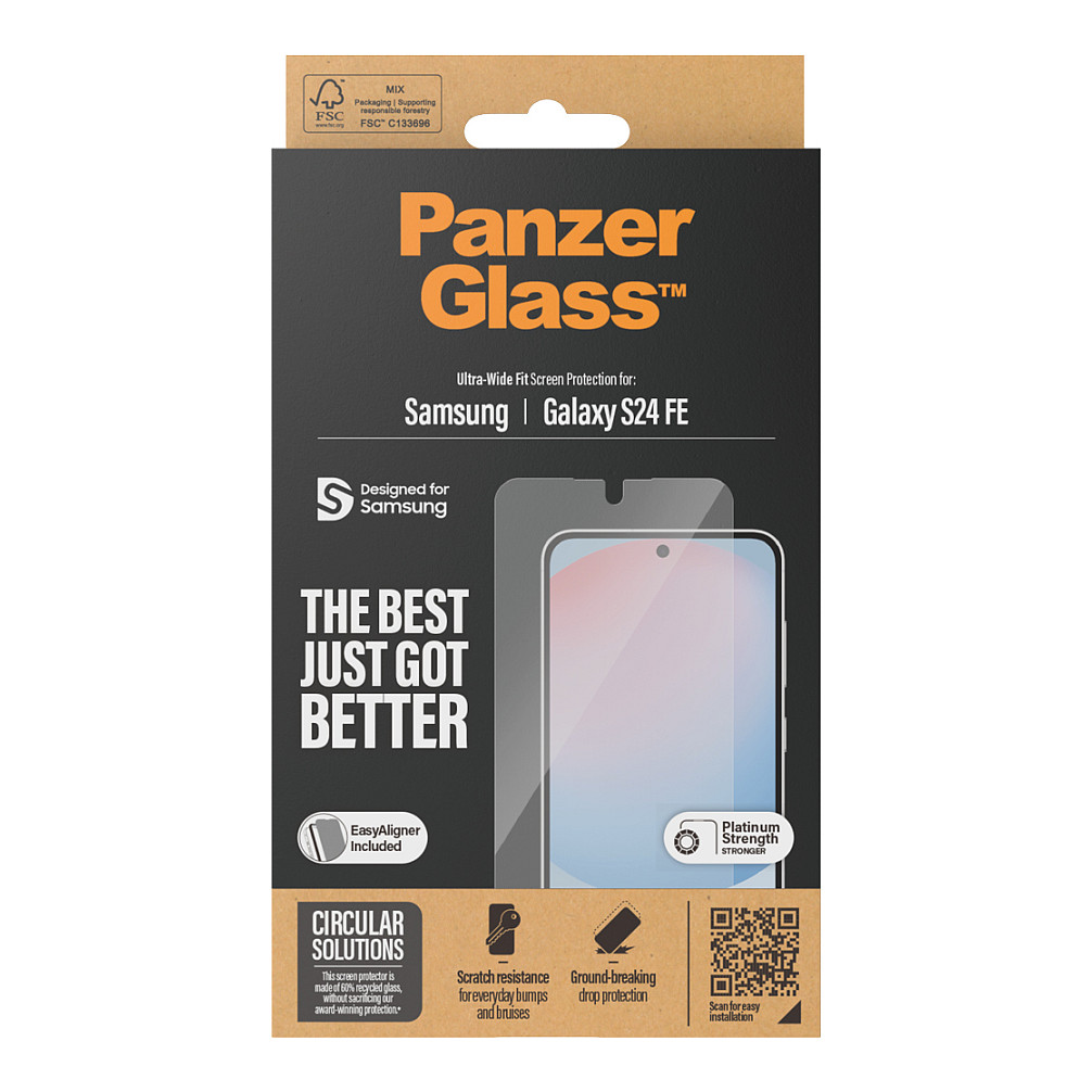 PanzerGlass ® Screen Protector Samsung Galaxy S24 FE | Ultra-Wide Fit w. EasyAligner