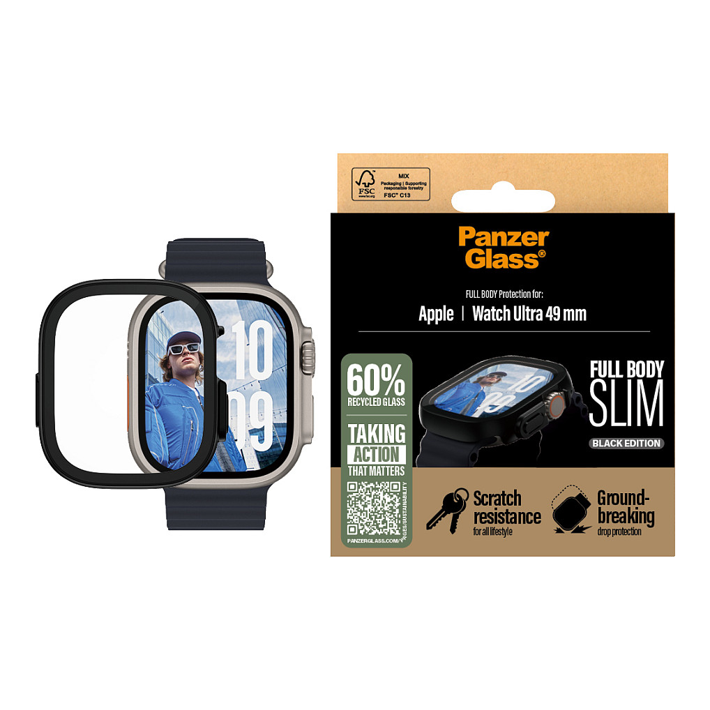 PanzerGlass ® Case Full Body Slim Black Apple Watch Ultra 3 | Ultra 2 | Ultra | 49mm