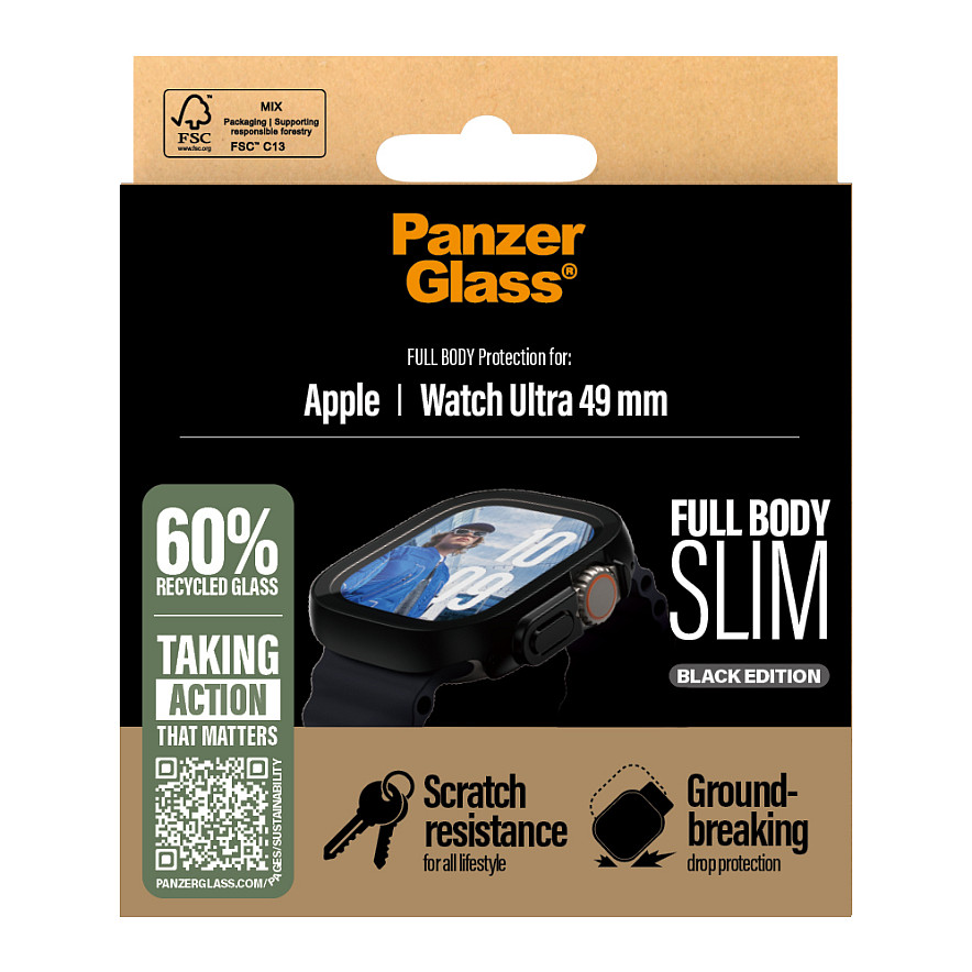 PanzerGlass ® Case Full Body Slim Black Apple Watch Ultra 3 | Ultra 2 | Ultra | 49mm