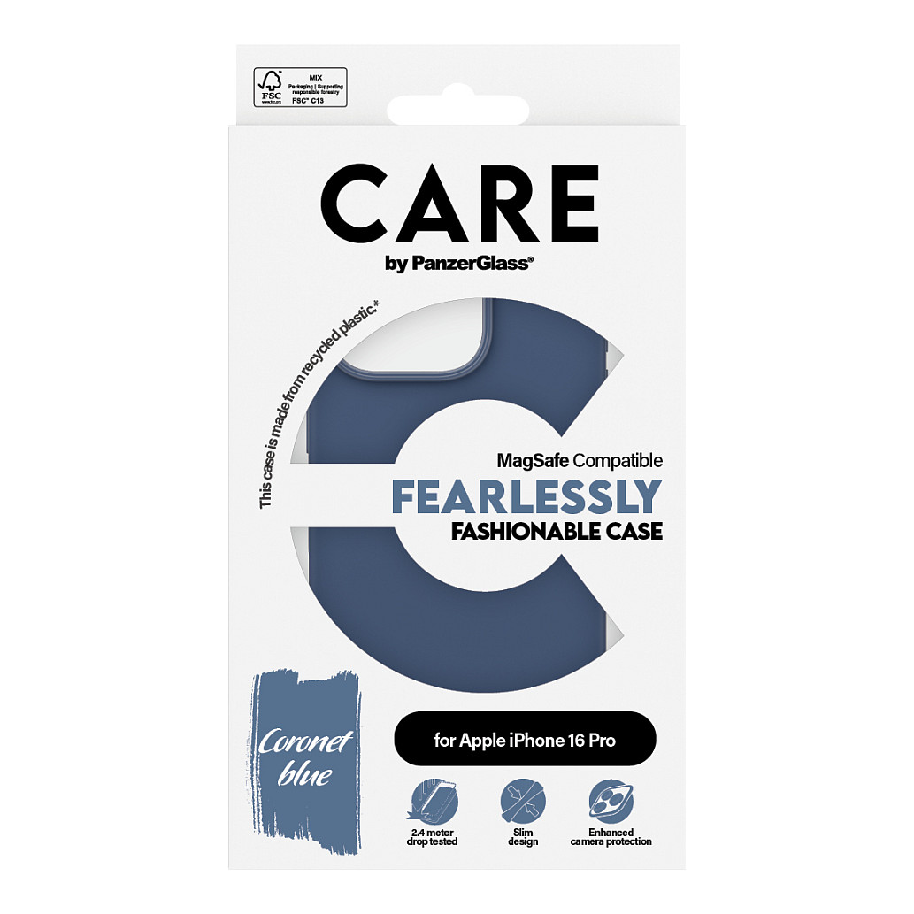 PanzerGlass CARE™ by ® Case Blue w. MagSafe iPhone 16 Pro mobile phone case