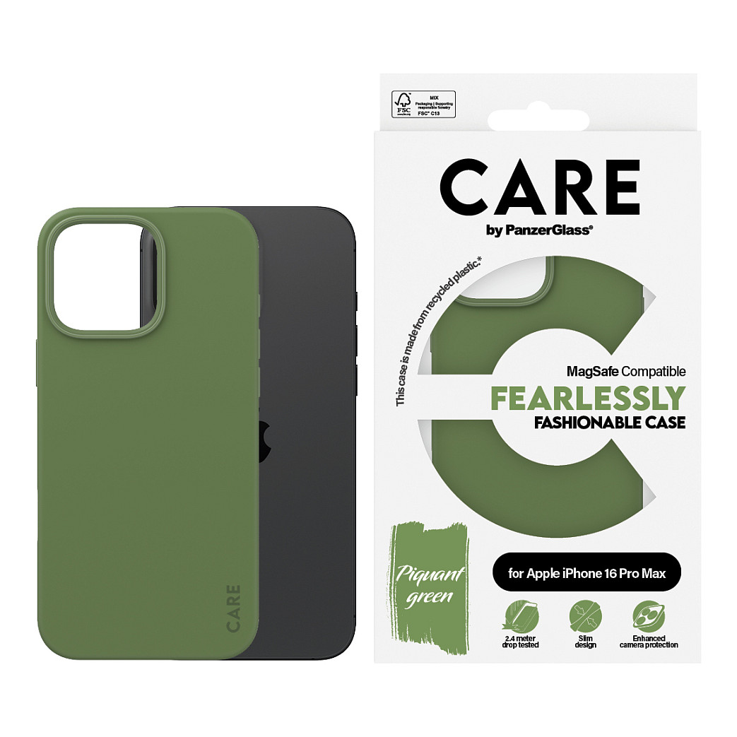 PanzerGlass CARE™ by ® Case Green w. MagSafe iPhone 16 Pro Max mobile phone case