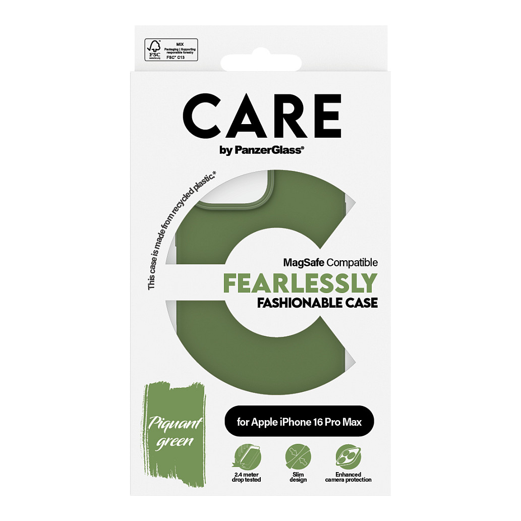 PanzerGlass CARE™ by ® Case Green w. MagSafe iPhone 16 Pro Max mobile phone case