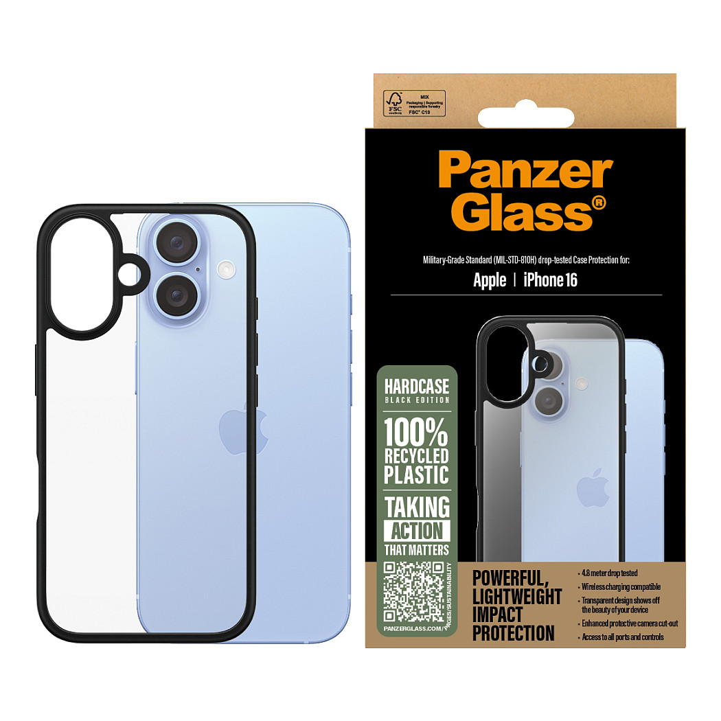 PanzerGlass ® HardCase Transparent iPhone 16 mobile phone case