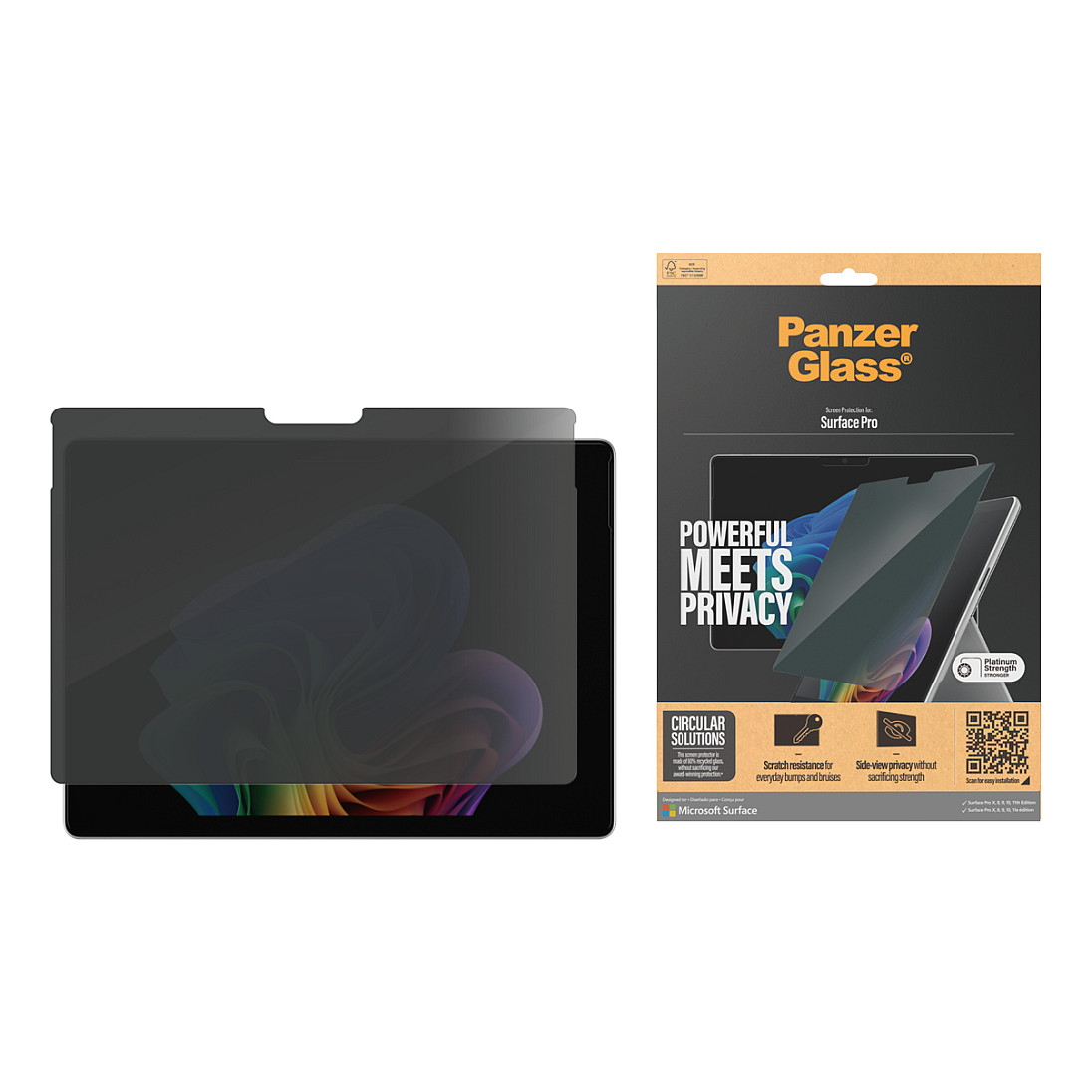 PanzerGlass ® 2-Way Privacy Screen Protector Microsoft Surface Pro X | Pro 8 | Pro 9 | Pro 10 | Pro 11 | Pro 12 | Ultra-Wide Fit