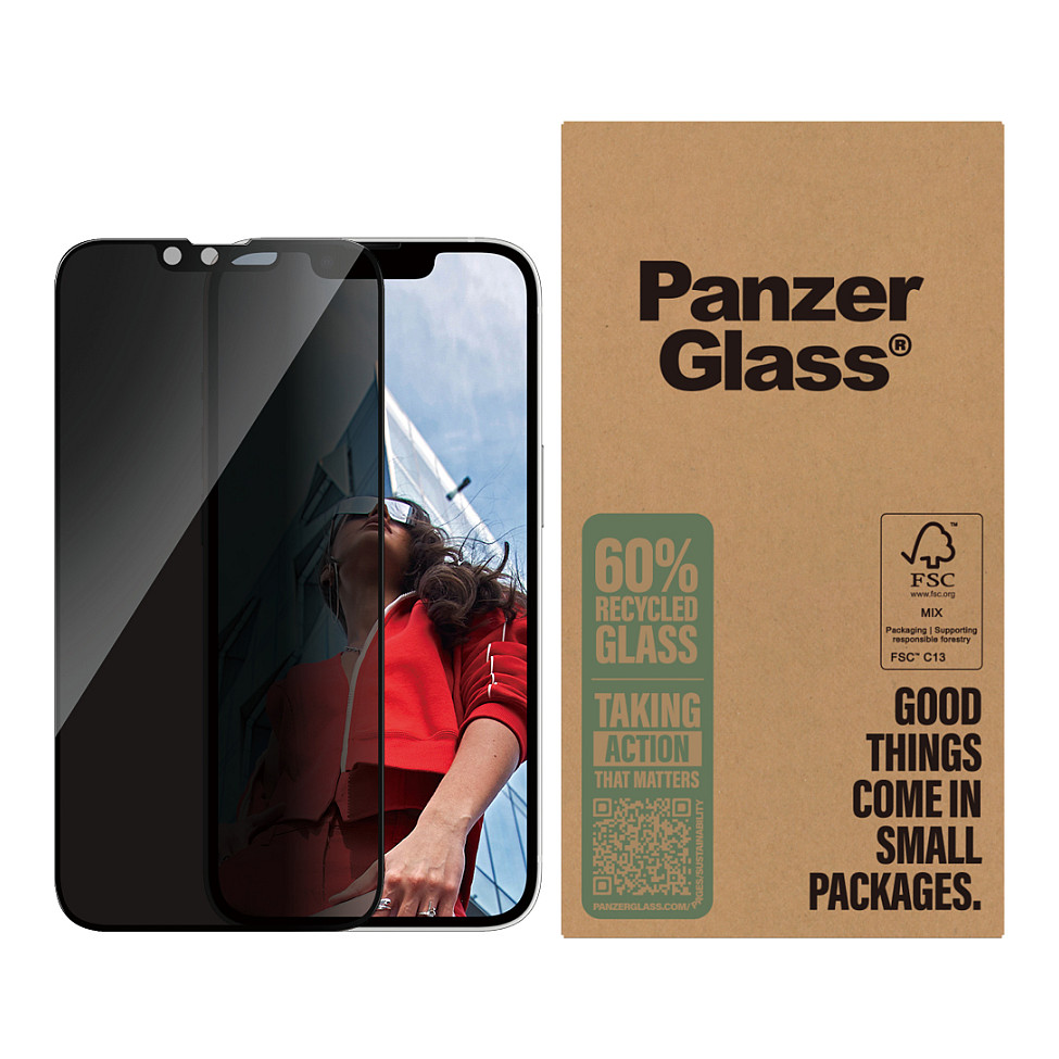 PanzerGlass ® 2-Way Privacy Screen Protector iPhone 17e | 16e | 14 | 13 | 13 Pro | Ultra-Wide Fit