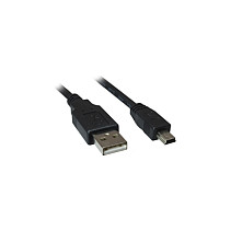 Kabel USB 2.0 A-B Mini 1.0m schwarz
