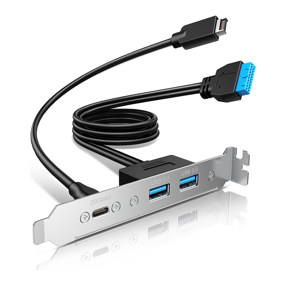 GRAUGEAR Multi PCI Blende 1x USB-C. 2x USB-A