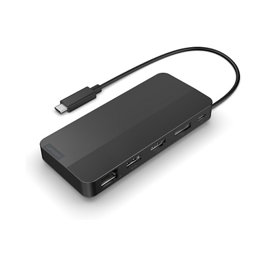 D Lenovo USB-C Dual Display Travel Dock with Adapter