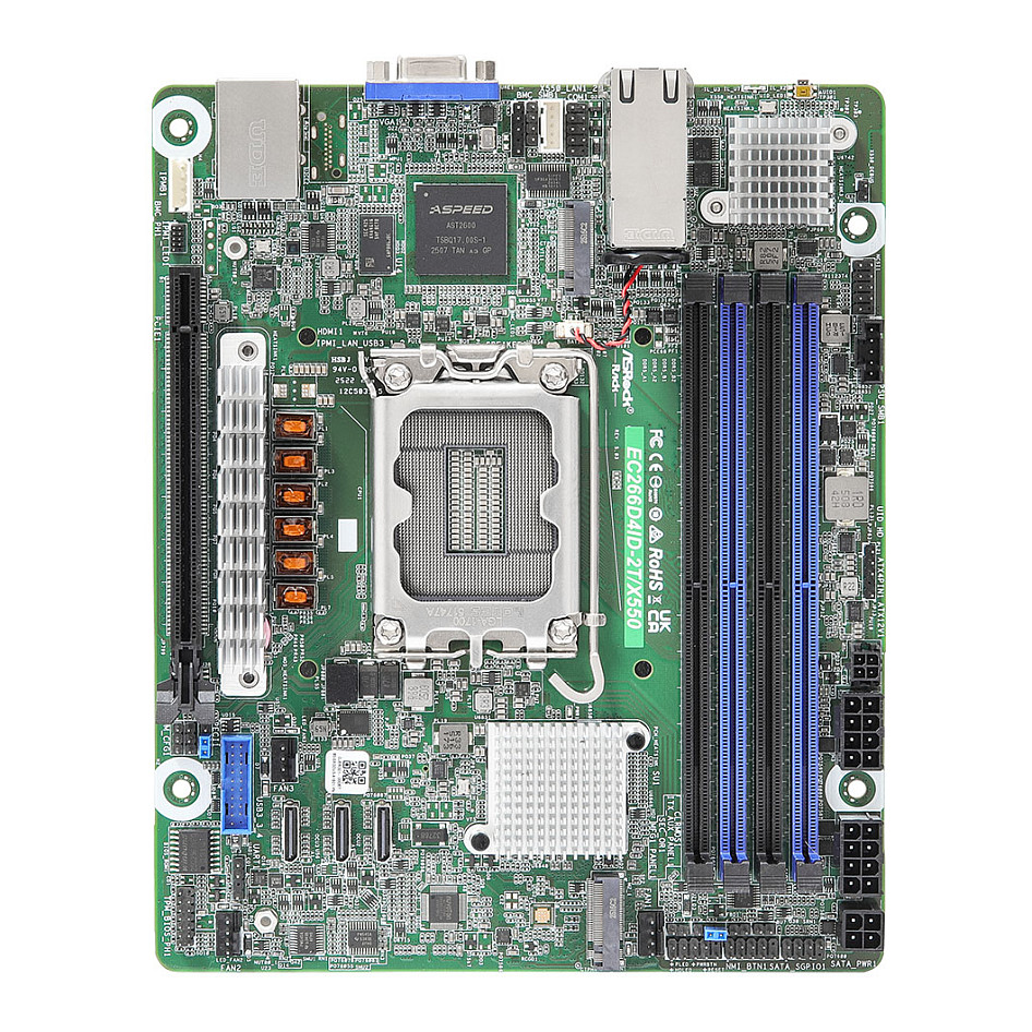 ASRock Mainboard EC266D4ID-2T/X550 mini-ITX Sockel 1700 DDR5-only Single