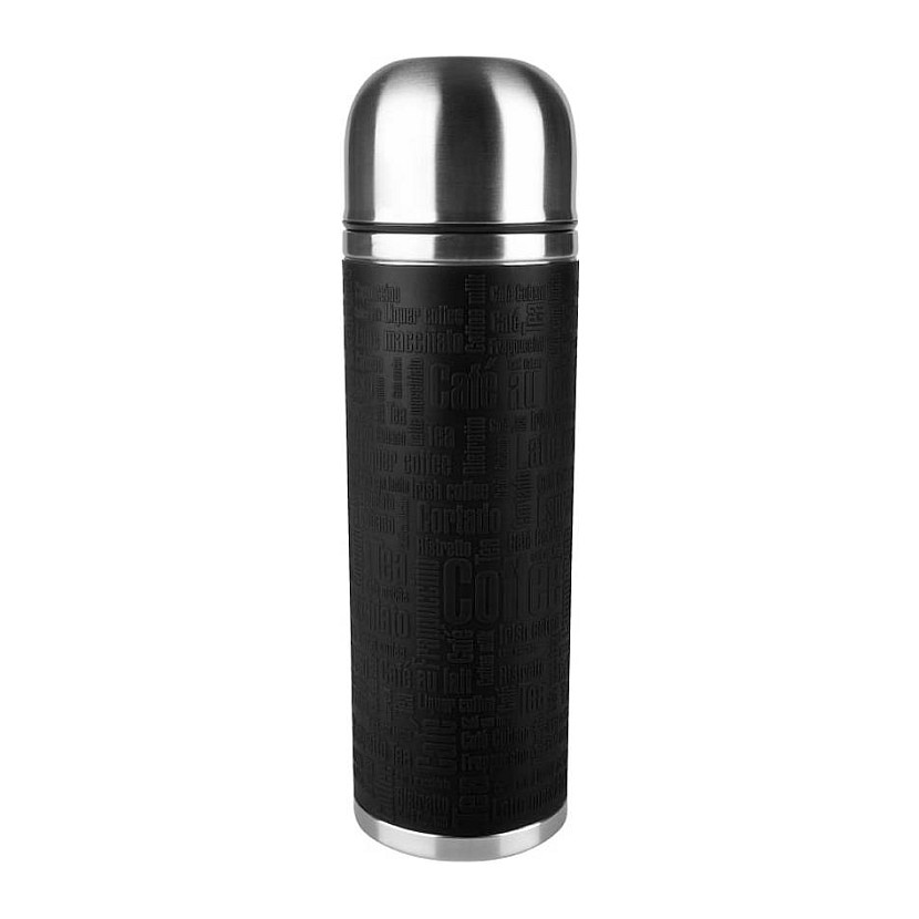 Emsa Senator Sleeve, Schwarz, 1,0 L Isolierflaschen, Edelstahl, 10 x 10 x 30 cm
