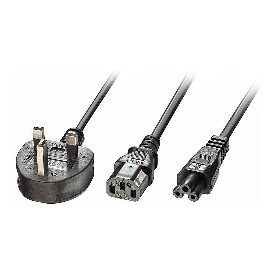 LINDY Netzkabel UK 3 Pin->C13.C5 S/B 2.5m/schwarz/10A/250V/10A