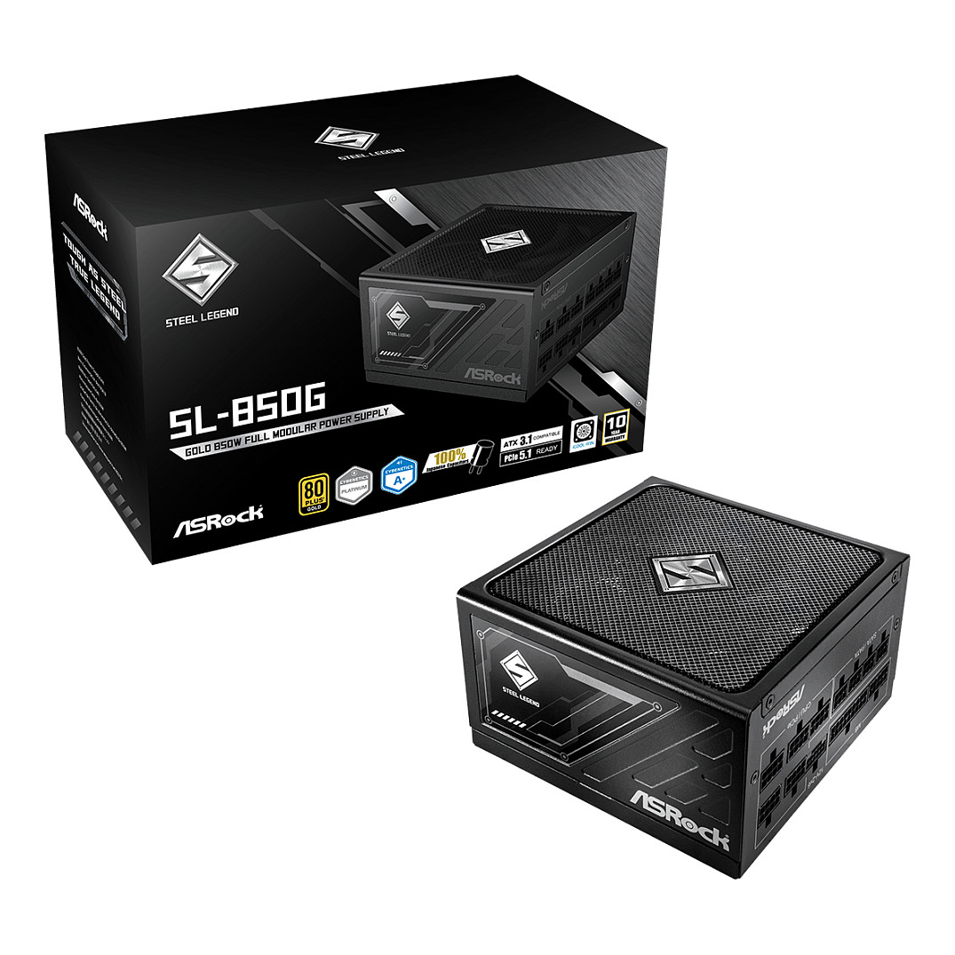 850W ASRock Steel Legend SL-850G 850W ATX 80+ Gold black retail