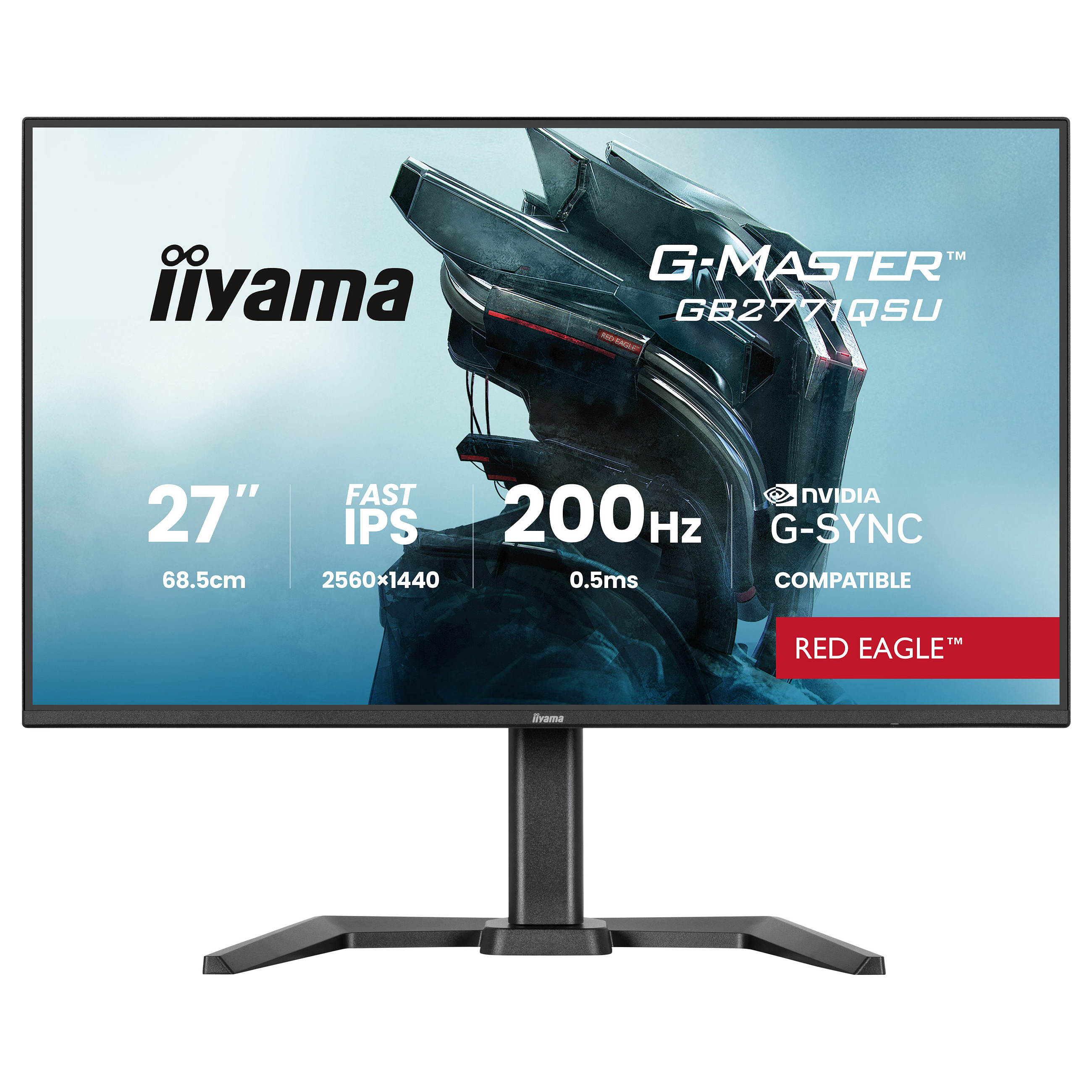 68,6 cm/27? (2560×1440) iiyama GB2771QSU-B1 16:9 QHD Fast IPS 0,5 ms (MPRT) 200 Hz HDMI 2× DisplayPort USB-C VESA 100×100 Black