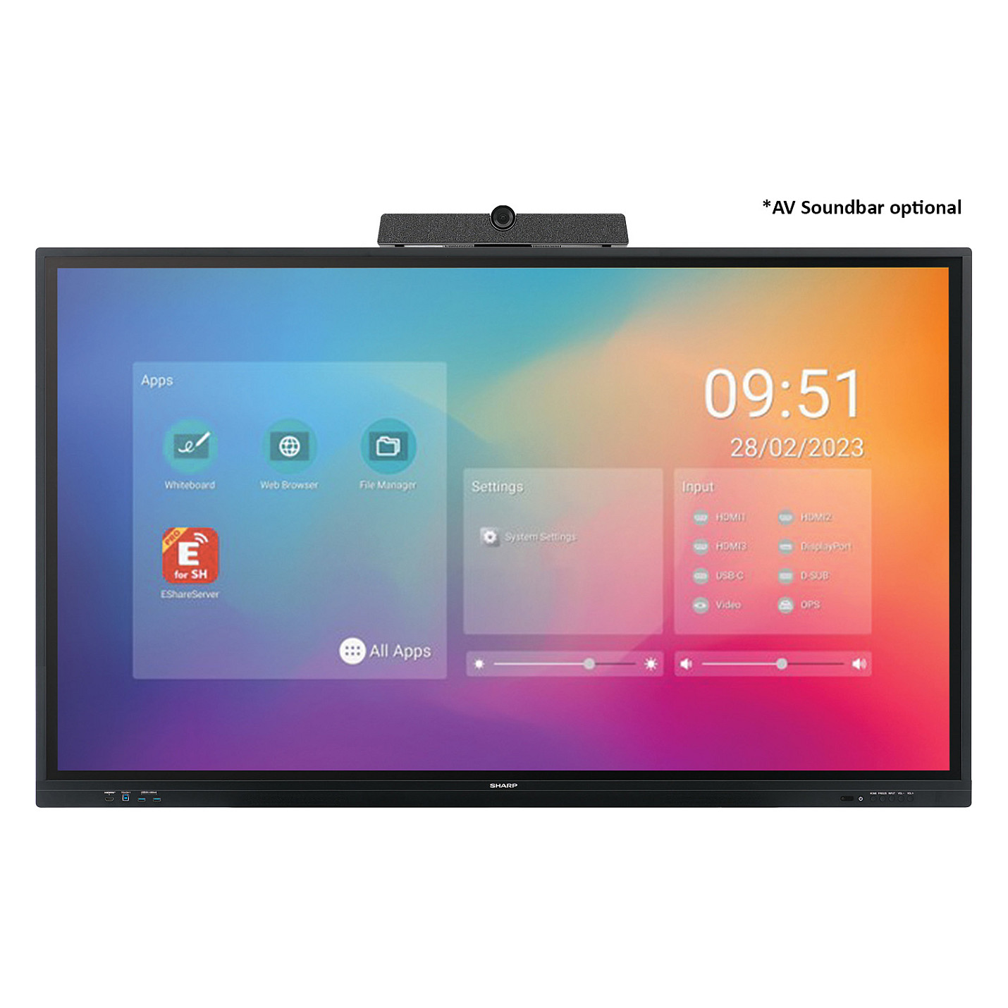 Sharp PN-LC652 Digital Signage Touch Display 165,1 cm (65")