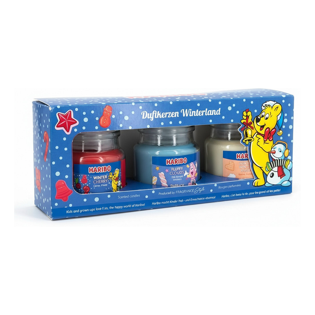 CANDLE Duftkerze Haribo Winterland 3er Set Raumklima