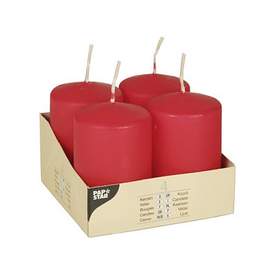 CANDLE PAPSTAR Stumpenkerzen 8 cm rot