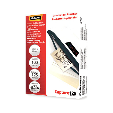 Fellowes Laminierfolie Capture 54x86 125Mikron glänzend 100P Büro-Ausstattung