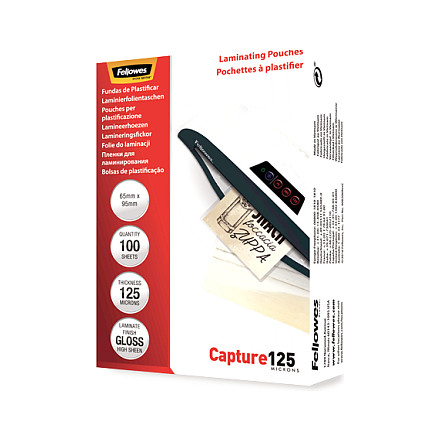 Fellowes Laminierfolie Capture 65x95 125Mikron glänzend 100P Büro-Ausstattung