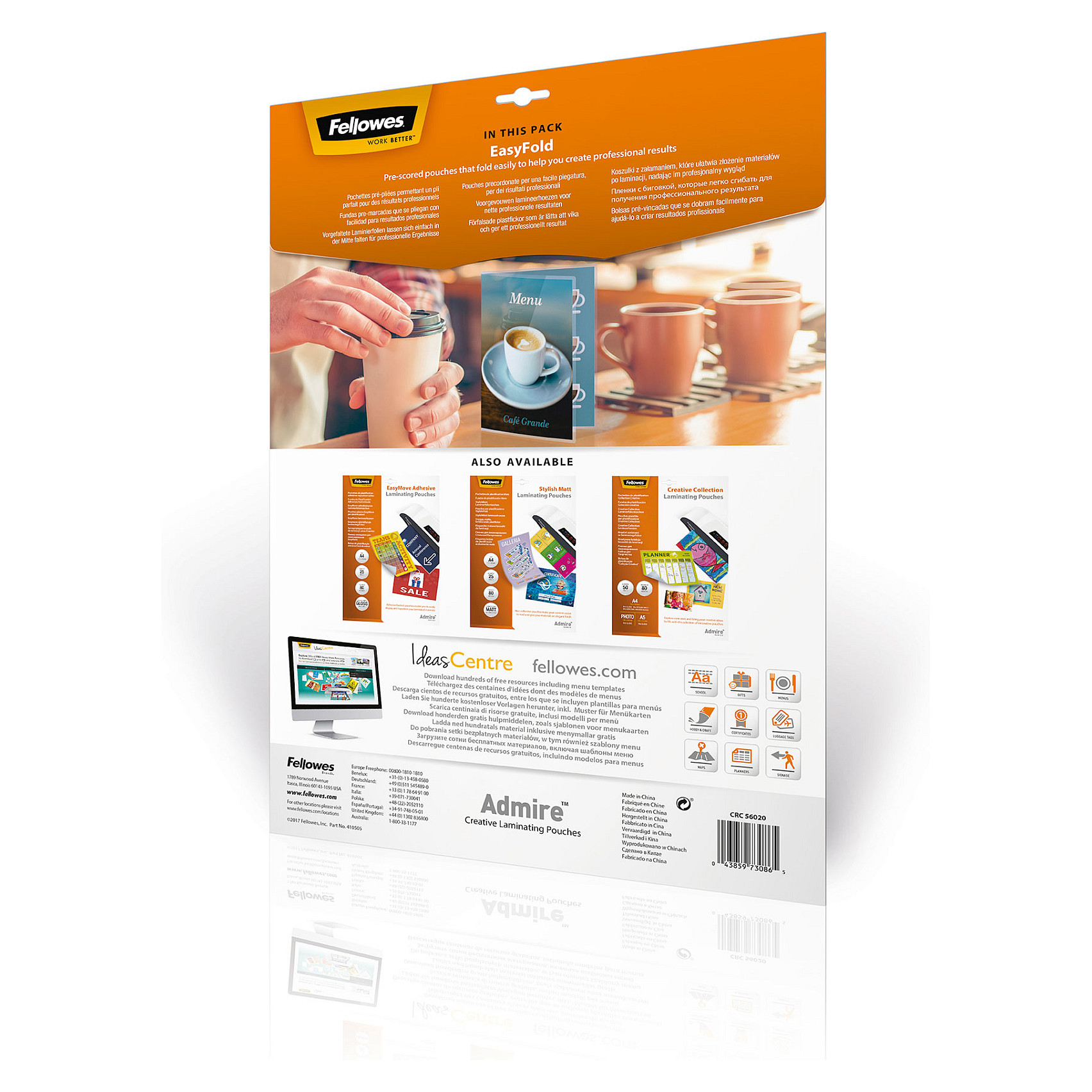 Fellowes Laminierfolie Admire A3 80Mikron glänzend 25er Pack
