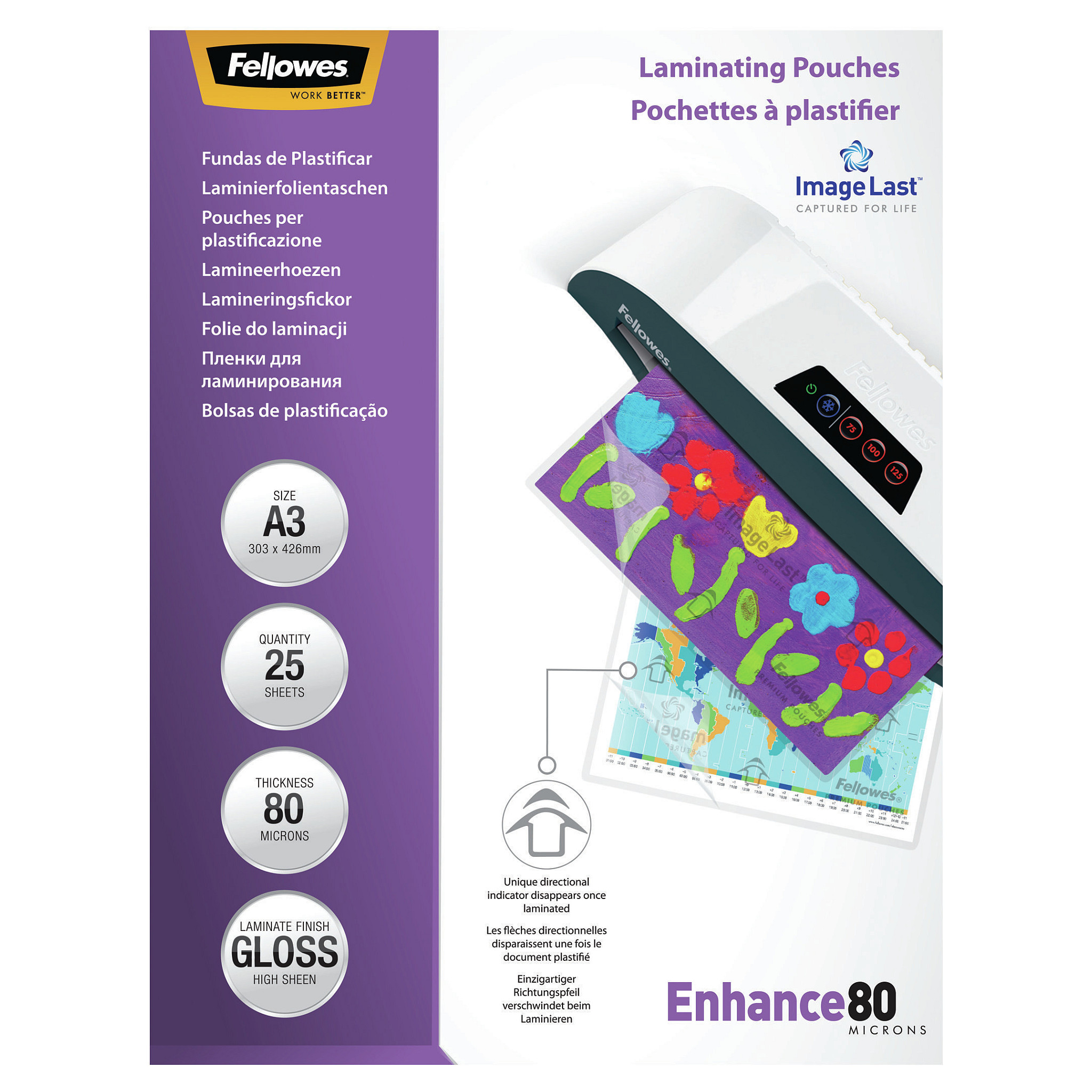 Fellowes Laminierfolie ImageLast A3 80Mikron glänzend 25P Büro-Ausstattung