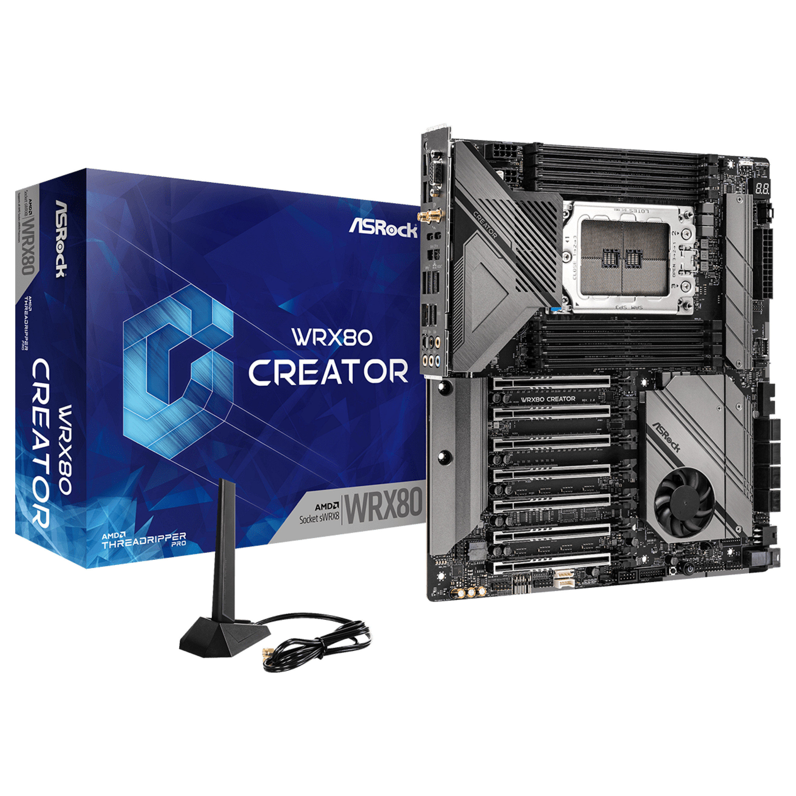 ASRock Mainboard WRX80 Creator R2.0 für AMD Ryzen Threadripper PRO 3000WX/5000WX E-ATX Sockel sWRX8 Retail