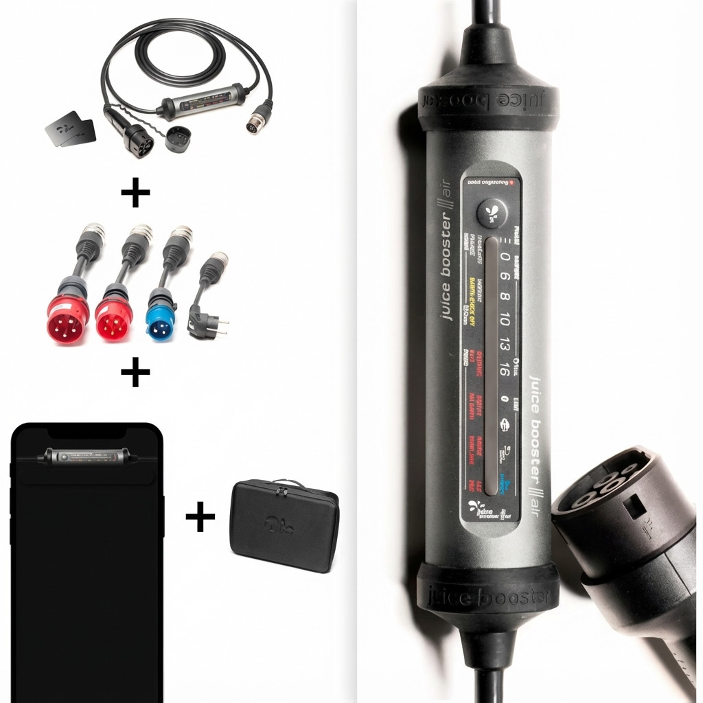 Juice Technology JUICE BOOSTER 3 air Country EU Traveller Set (anthrazit/schwarz, 1,4 - 11 kW, 3,1 Meter Kabel) Elektromobilität