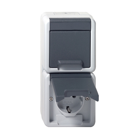 GIRA 478030 SCHUKO 2f senkr. KD WG AP Grau