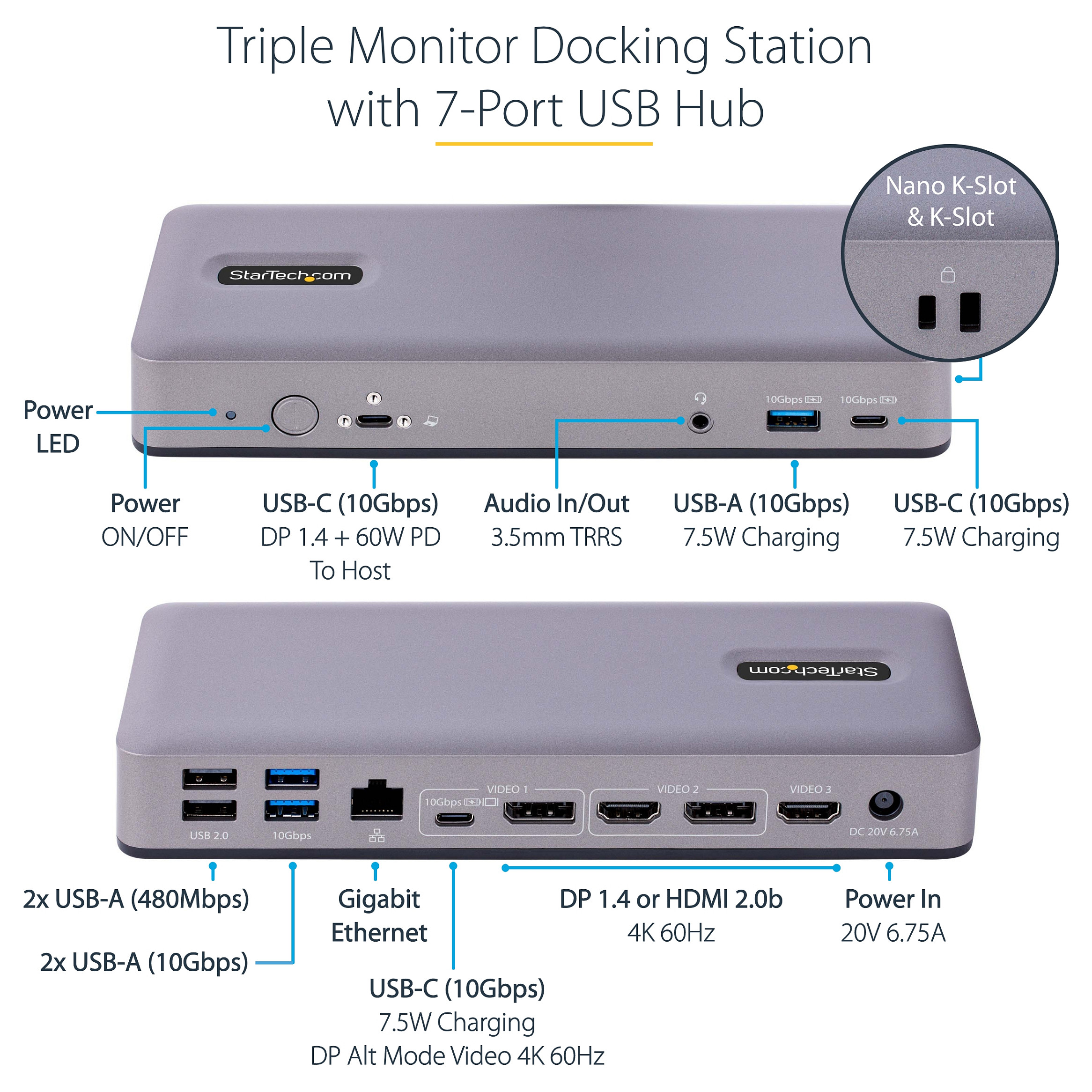 StarTech.com DK31C3MNCRUE laptop dock/port replicator