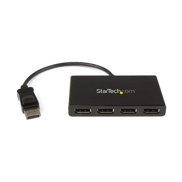 0065030860581 - StarTechcom 4-Port Multi Monitor Adapter - DisplayPort 12 MST-Hub - 4x 1080p - DisplayPort Video-Splitter für erweiterte Desktop-Modi auf Windows-PCs - DP zu Quad DP-Monitoren (MSTDP124DP) - Video-Verteiler - 4 Anschlüsse