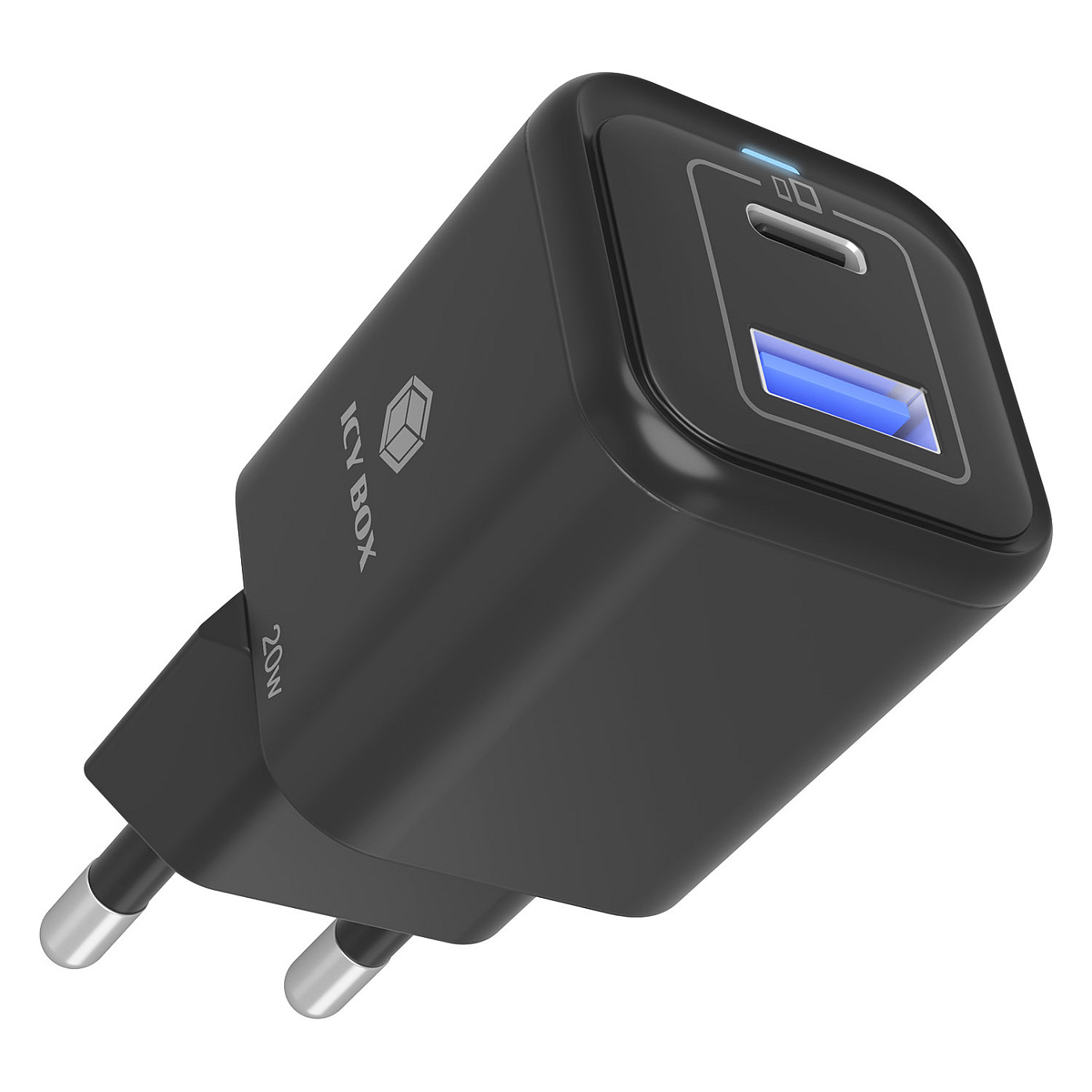 2-Port IcyBox USB 20W für Mobilgeräte